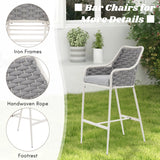 2-Piece Outdoor Rope Bar Chairs – Stylish Comfort Built to Last
