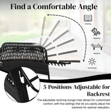 2-Piece Outdoor Rattan Wicker Lounger Set (Black & Off-White)