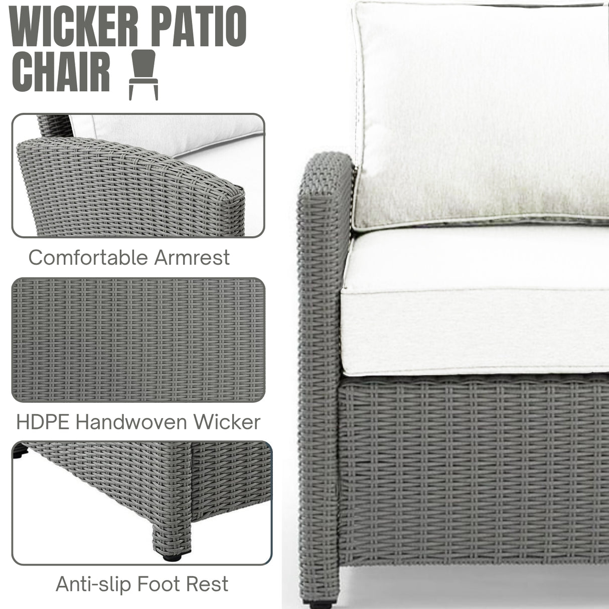 L-Shape Outdoor Wicker Sofa Set