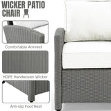 L-Shape Outdoor Wicker Sofa Set