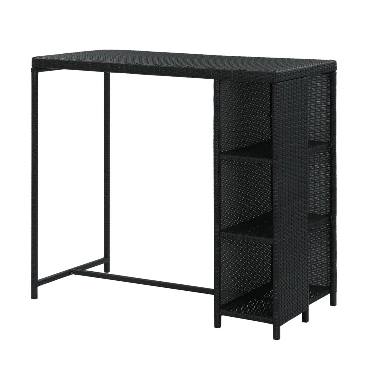 Outdoor Rattan Wicker Bar Table with High-Top Design
