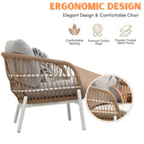 Outdoor 4 Seater Rope Conversation Sofa Set