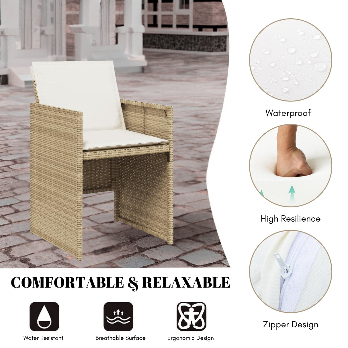 All Weather Wicker Patio Dinning Table Set