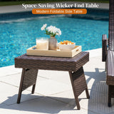 Outdoor All-Weather HDPE Wicker Rattan Sunlounger Recliner with Side Table