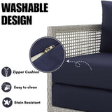 Outdoor Wicker Woven 6 Pieces Sectional Patio Furniture Set