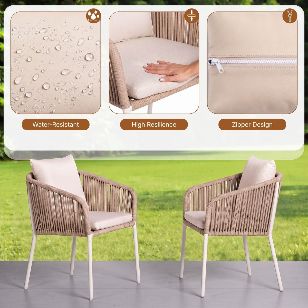 Outdoor Rope 5-Piece Patio Dining Set