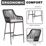 Premium Outdoor Rope 5-Piece Bar Set With a High-Top Table
