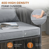 Outdoor 5 Piece Rope Patio Chair Ottoman Set (Grey)