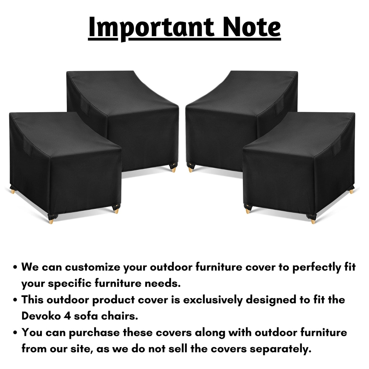 Outdoor 4 Chairs Sofa Cover