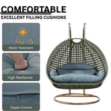 Double Seater Hanging Swing Chair (Dark Brown/Dark Grey)
