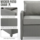 4 Pieces Patio Furniture Set, Outdoor Sectional Sofa
