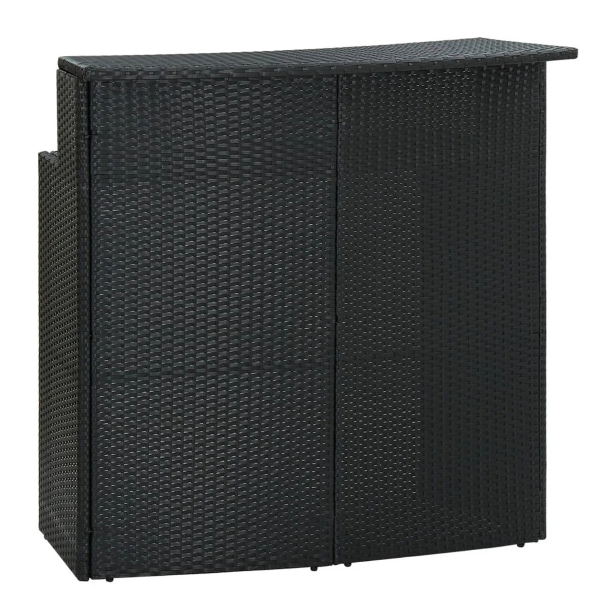 Outdoor Rattan Wicker Bar Table With a High-Top Design & Integrated Storage Shelf