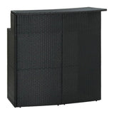 Outdoor Rattan Wicker Bar Table With a High-Top Design & Integrated Storage Shelf
