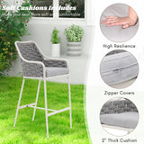 2-Piece Outdoor Rope Bar Chairs – Stylish Comfort Built to Last