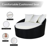 Outdoor Rattan Wicker Daybed with Glass Top Table