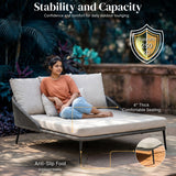 Modern Patio Outdoor Rope Daybed (Grey & Off-White)