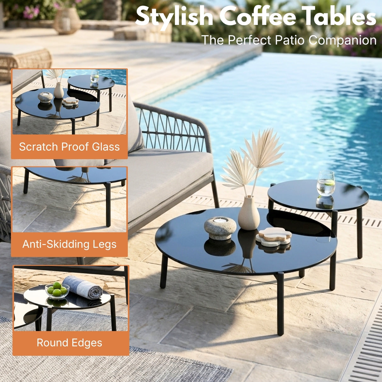 Outdoor 5 Seater Rope Conversation Sofa Set (Grey)