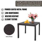 Outdoor Wicker Patio Wicker Coffee Table (Dark Brown)