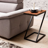 Solid Sheesham Wood Bedside Z-Shape Corner Side Small Coffee Table