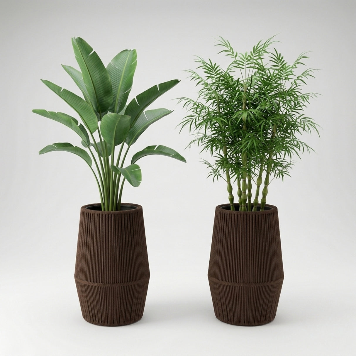 Outdoor Rope Planter Set of 2 (Brown)