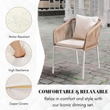 5-Piece Outdoor Patio Dining Set With Rattan Chairs & Glass-Top Table