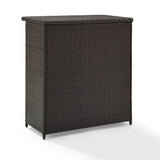 Outdoor Rattan Wicker Bar Table With Storage Selves