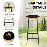 Outdoor Rattan Wicker Bar Set with Round Table