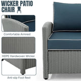 7 Piece Outdoor Wicker Conversation Furniture Set