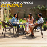 5-Piece Outdoor Rattan Wicker Patio Bistro Set