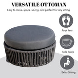 Round Outdoor Rope Footstool