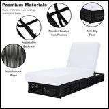 Outdoor All-Weather Rope Lounger with Cushions