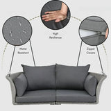 Outdoor Rattan Wicker Hanging Swing Chair with Cushion