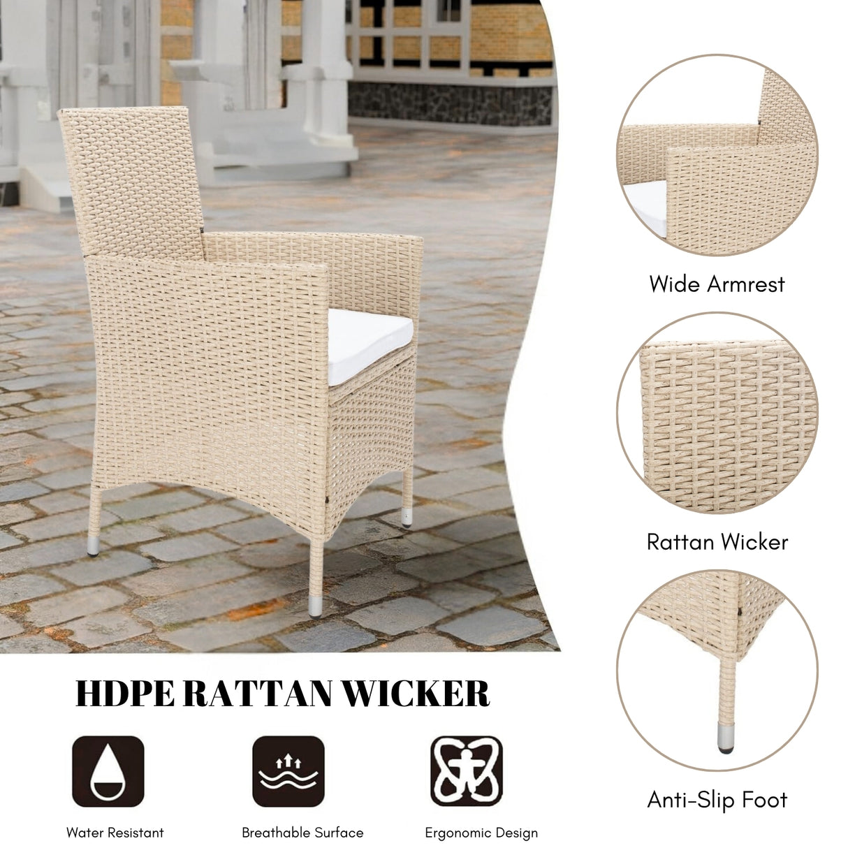 9-Piece Outdoor Rattan Wicker Dinning Table Set