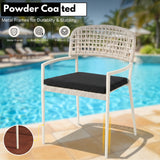Outdoor Rope Dining Chair with Cushion (Platinum & Black)