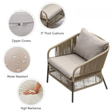 2-Piece Outdoor Rope Single Seater Sofa