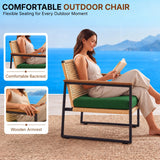 Outdoor 3-Piece Wicker Patio Set(Beige & Green)