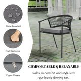 4-Piece Outdoor Rope Patio Dining Chairs