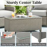 4 Pieces Patio Furniture Set, Outdoor Sectional Sofa