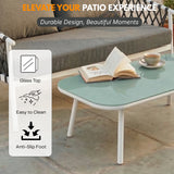 4-Piece Outdoor Rope Sofa Set With Glass Top Table (Grey)