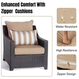 All Weather Outdoor Wicker Garden L-Shape Sectional Conversation Set