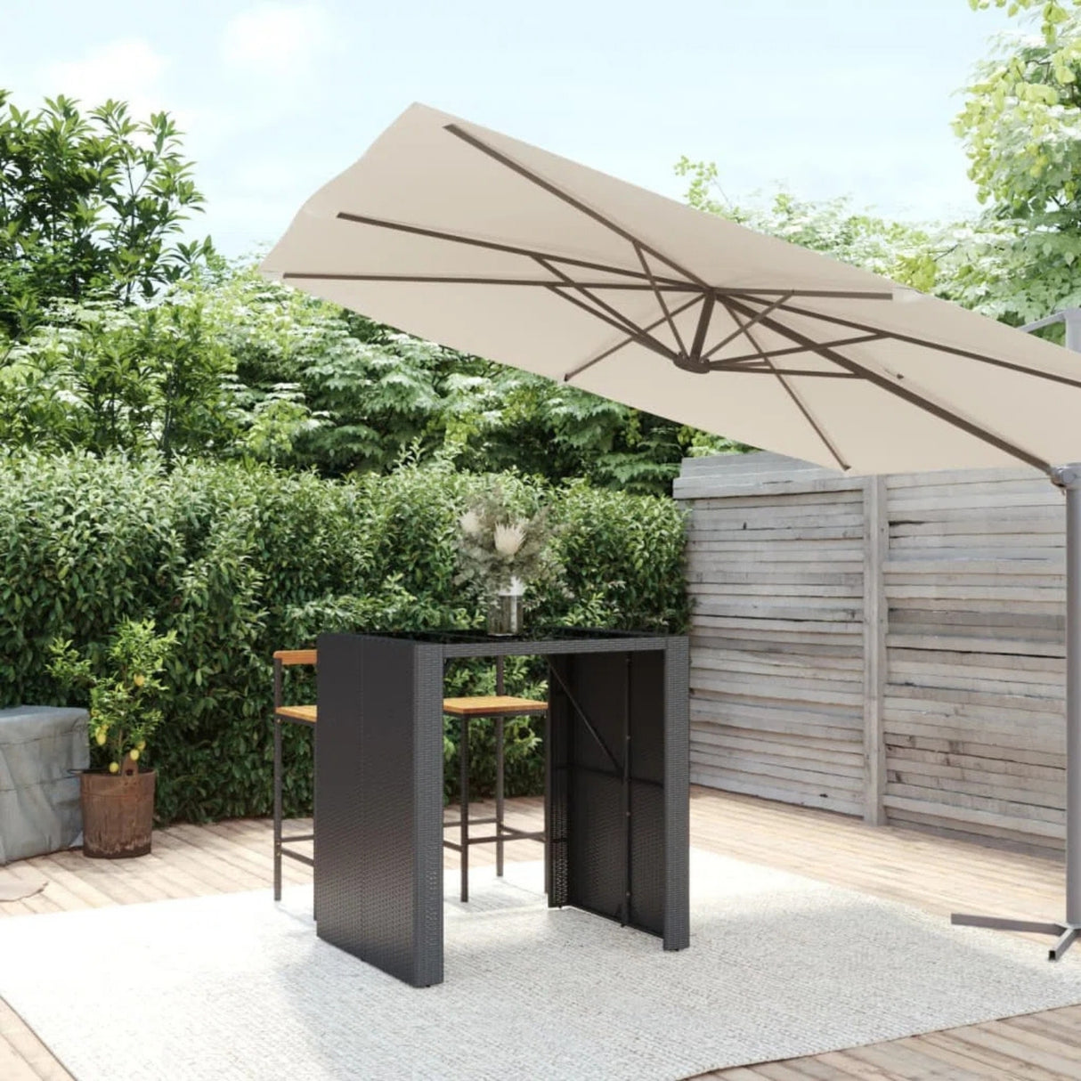 Outdoor Rattan Wicker Bar Table