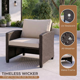 5 Piece Outdoor Patio Wicker Furniture Set