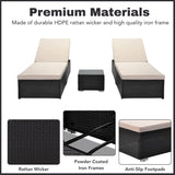 Outdoor Wicker Lounge Chairs Set of 2 With Side Table