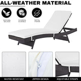 Outdoor Rattan Wicker Chaise Lounger For Poolside