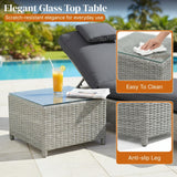 Outdoor Wicker Lounge Chairs Set of 2 With Side Table