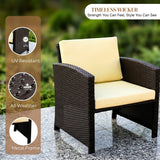 Outdoor 5 Piece Patio Wicker All Weather Sectional Furniture Set