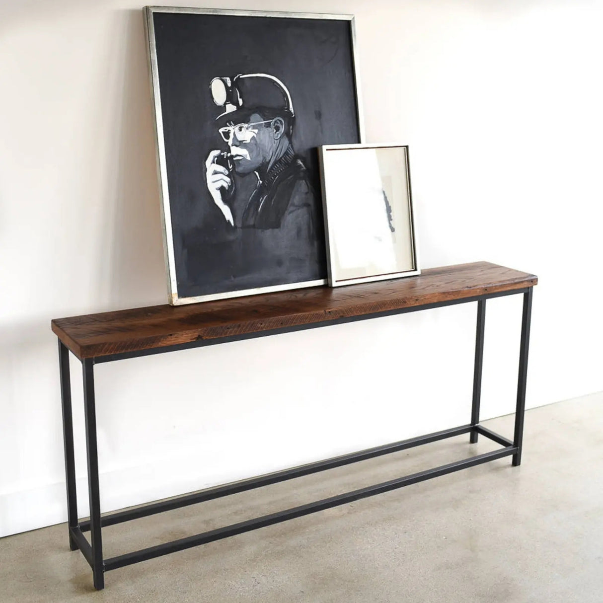 Sheesham Wood Top Modern Console Table