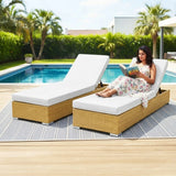 Outdoor 2-Piece Chaise Lounge Chair with Adjustable Settings and Cushions