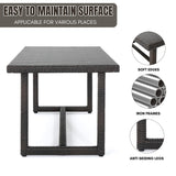 Outdoor Rattan Wicker Patio Table (Dark Brown)