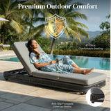Outdoor Rope Lounger Set of 2 with Adjustable Backrest (Grey)